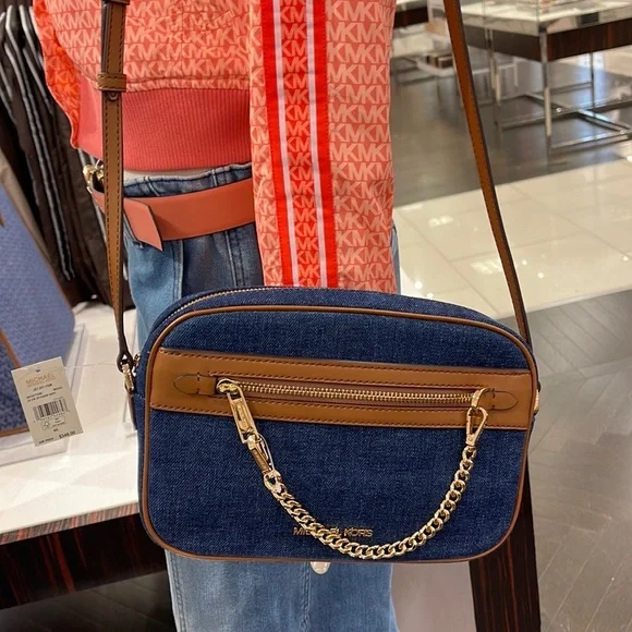 Michael Kors Jet Set Item Large East West Zip Chain Crossbody XBody 
Indigo - Picture 16 of 16